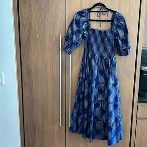 Hill House Home Navy & Metallic Nesli Nap Dress